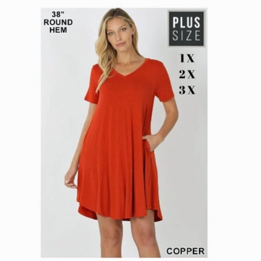 Copper Dress Plus Size 3X